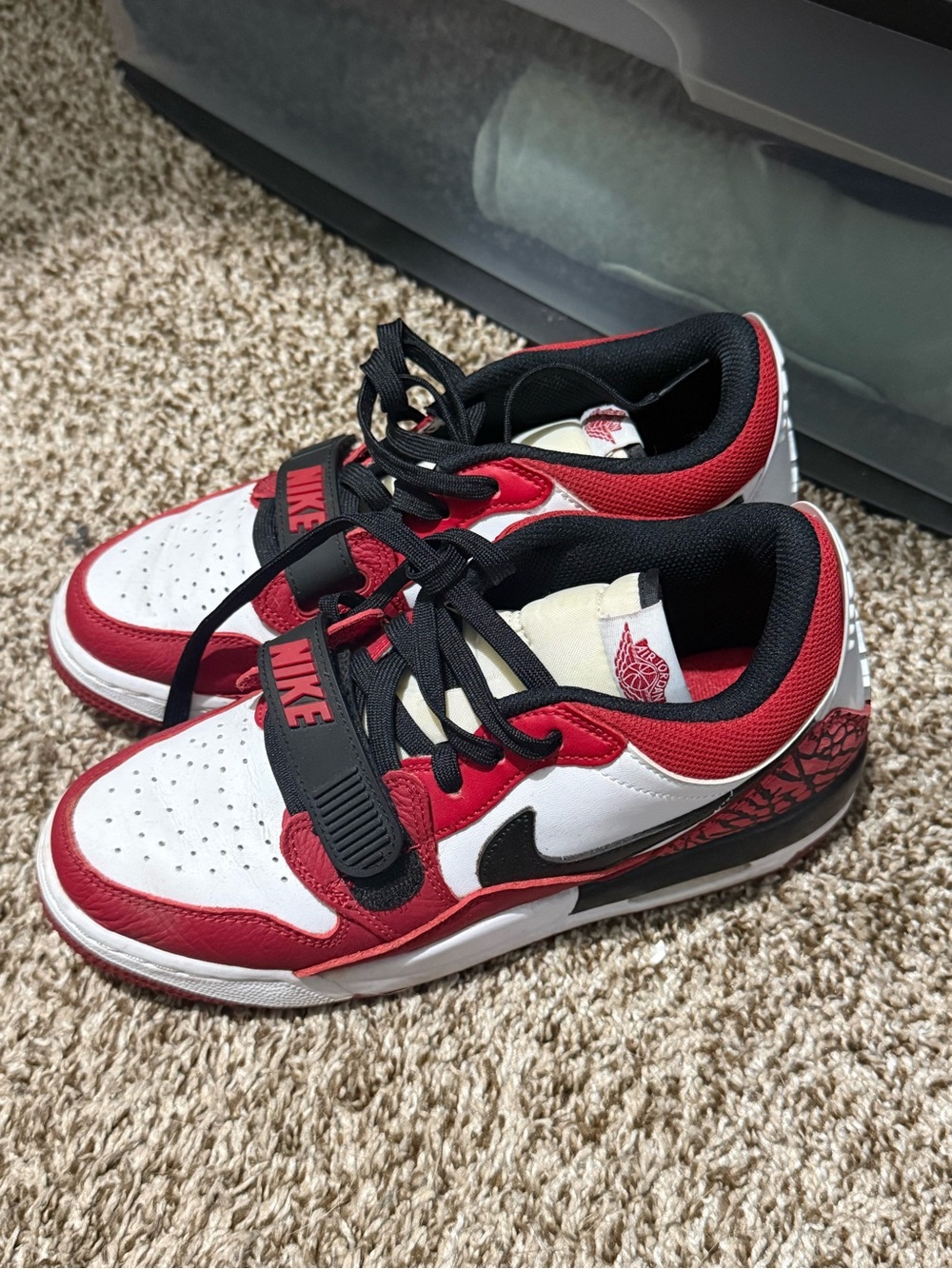 Jordan Kids' Red White and Black Low-Top Sneakers